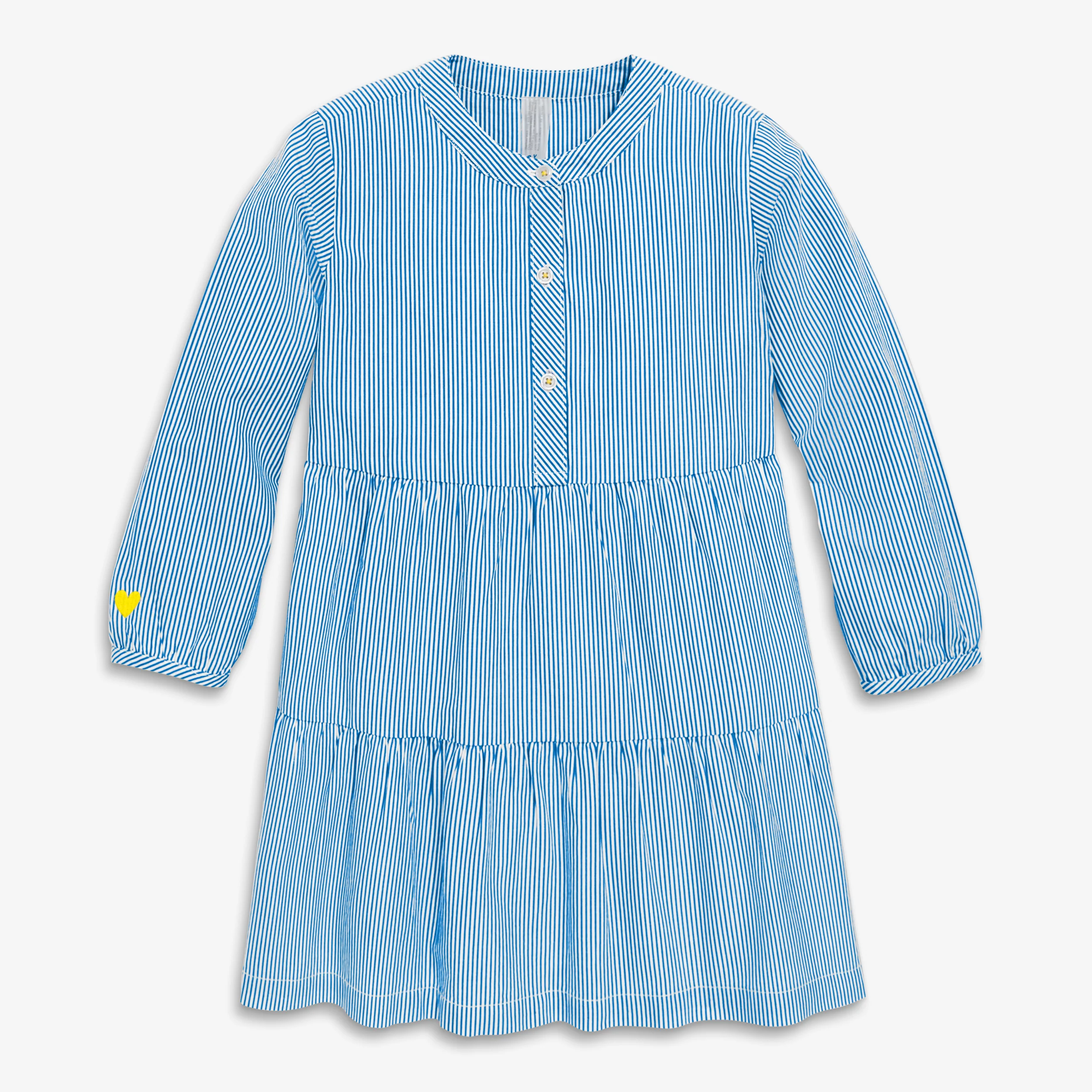 Clearance kids popover dress in stripe - Image 2