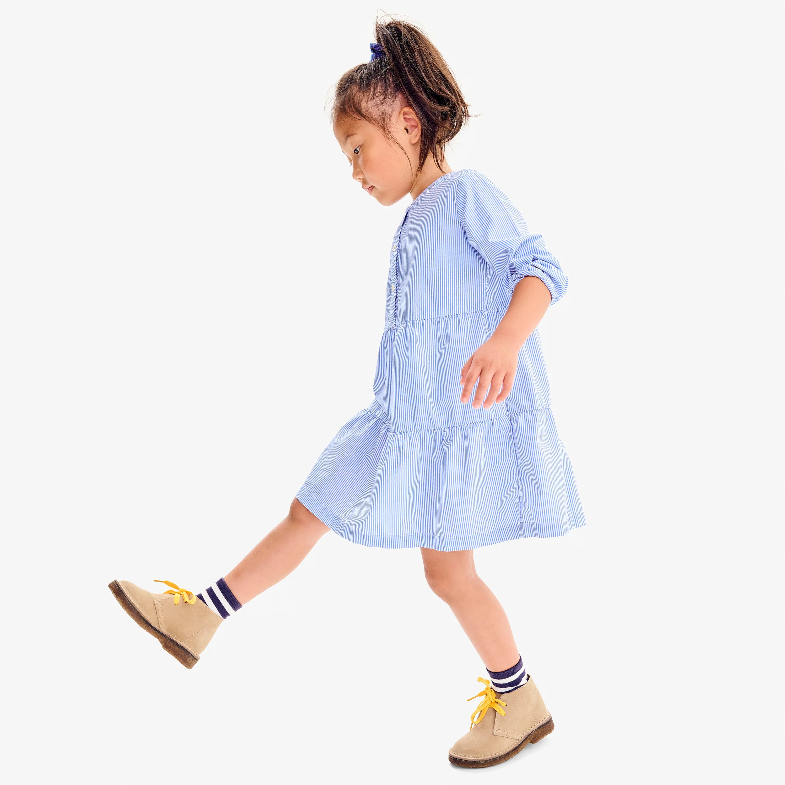 Clearance kids popover dress in stripe - Image 3