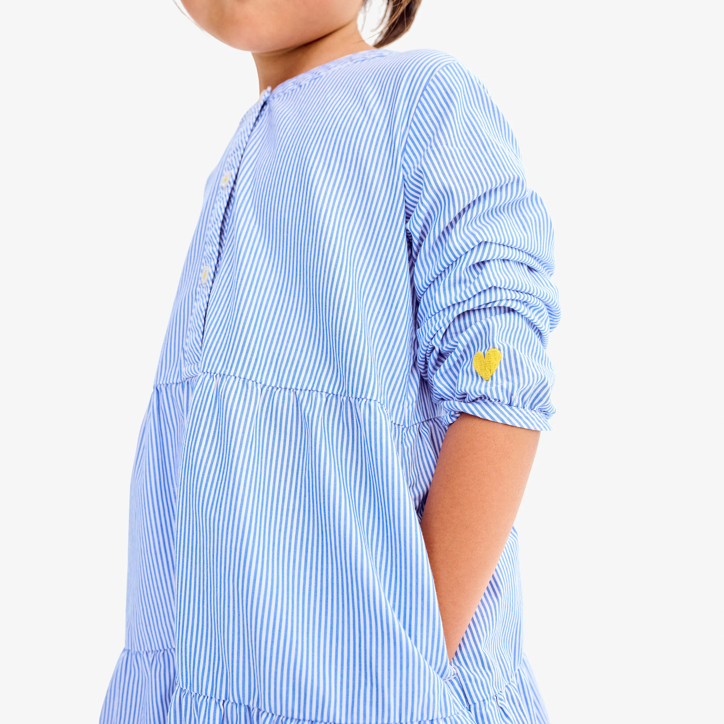 Clearance kids popover dress in stripe - Image 4