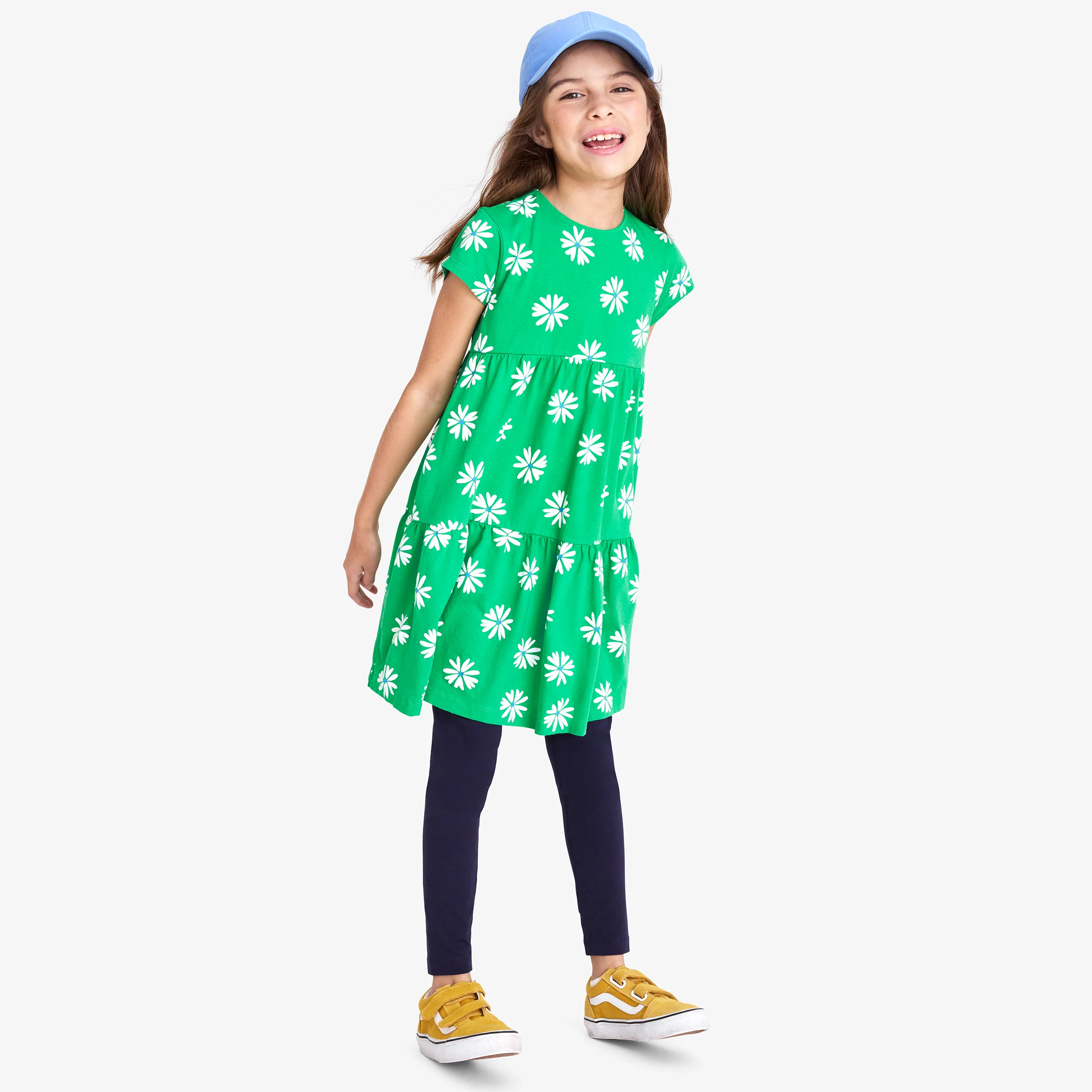 Clearance kids tiered t-shirt dress in blooms