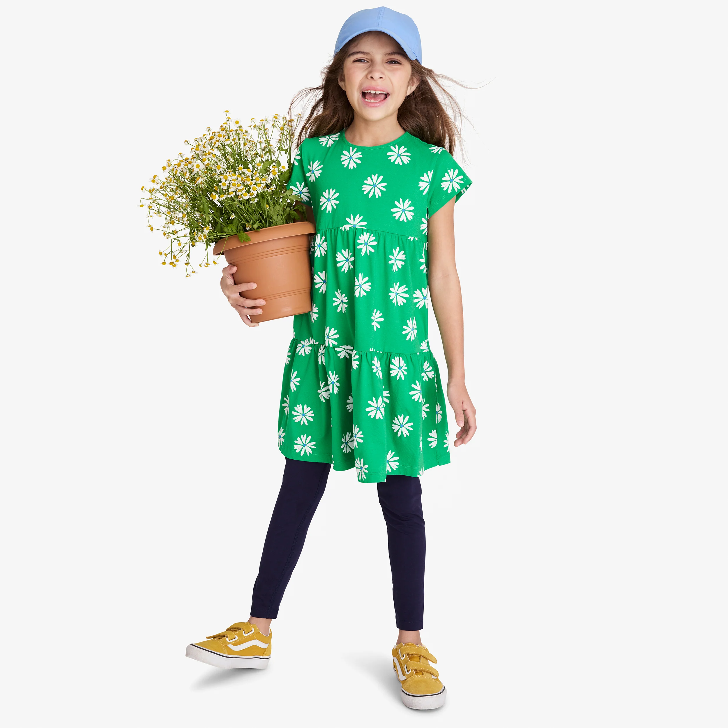 Clearance kids tiered t-shirt dress in blooms - Image 4